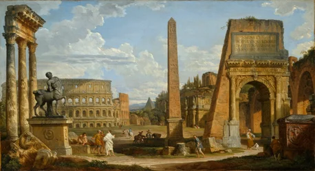 Una vista caprichosa de ruinas romanas, 1737